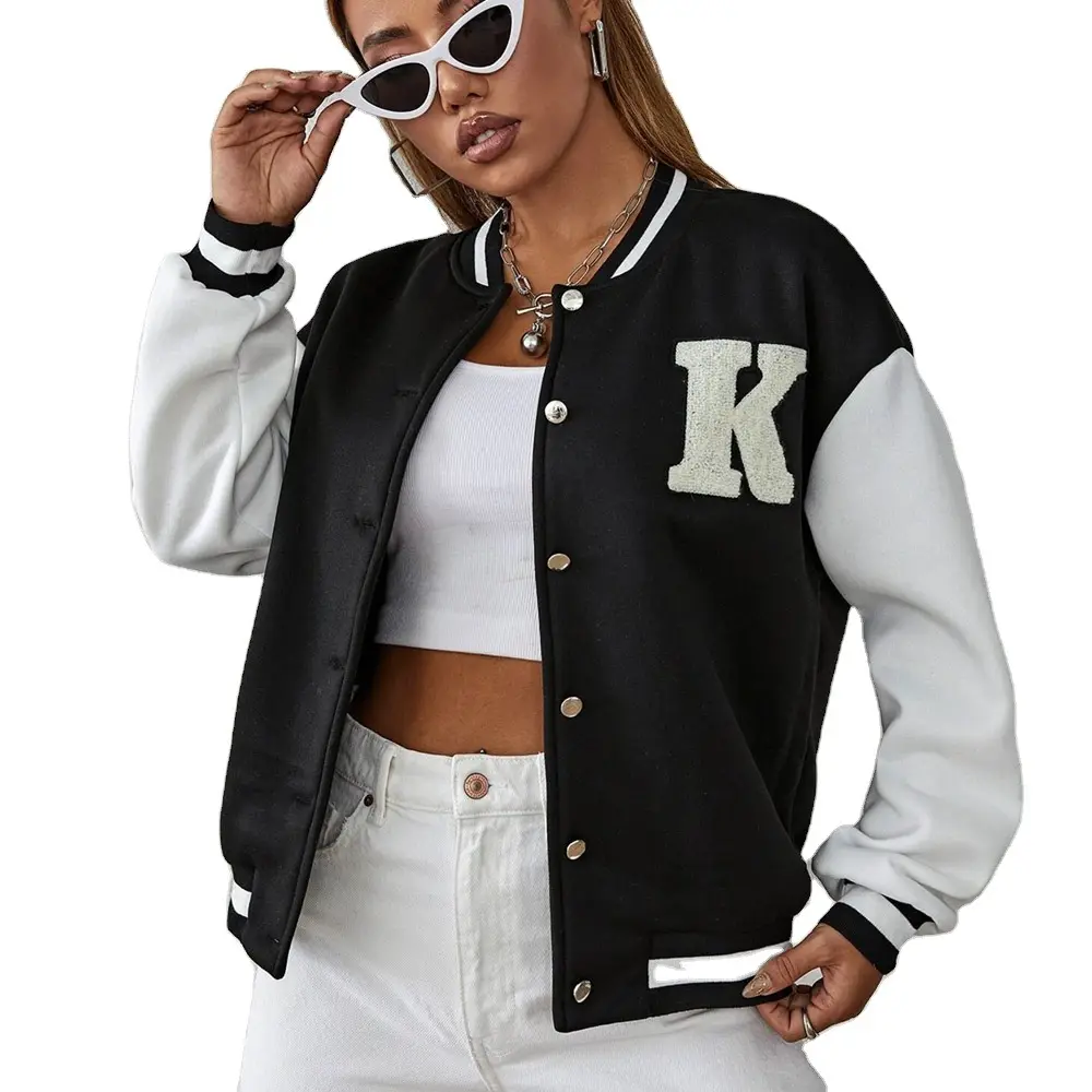클래식 최고의 디자인 여성 코트 빈 폭격기 맞춤형 야구 재킷 도매 대표팀 폭격기 재킷