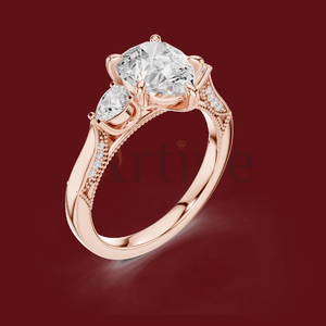 แหวนทอง10K จี้หินกรวดสำหรับฉลองครบรอบ - Product Image 1