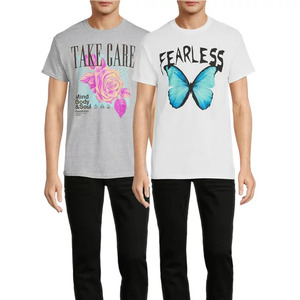 T-shirts pour hommes 100 coton personnalisés de haute qualité pour hommes Quantité de chemises OEM avec logo personnalisé pour garçons à la mode - Product Image 1