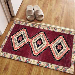 Tapis à motifs géométriques, tapis imprimé, décoration intérieure, style bohème, cadeau pour elle, tapis en velours - Product Image 4