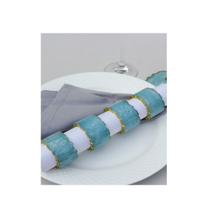 Rond de serviette en résine au design moderne pour vaisselle Couleur bleu ciel coloré Décor de table à manger Design d'hôtel et de vacances - Product Image 1