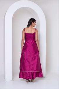 Ghazal raani ชุดลำลองผ้าไหมคอตตอนสีชมพูแบบลำลองมีขอบผ้าโปร่งมีขอบระบายอากาศและรอบเอวตามธรรมชาติ - Product Image 6