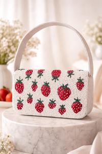 Sac à main en cuir véritable brodé et perlé, style vintage, fait main, pour femmes, prêt pour la plage, doublure en cuir véritable, pour les fêtes - Product Image 2