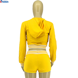 Ensemble de shorts de sport en coton de haute qualité, logo personnalisé, streetwear pour femmes, ensemble assorti en 2 pièces, coupe courte - Product Image 6