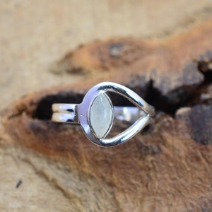 Bague en argent de style Boho pour femme 925 Sterling pierre de lune pierre précieuse cadeau de mariage fait à la main bijoux classiques avec thème d'amour - Product Image 5