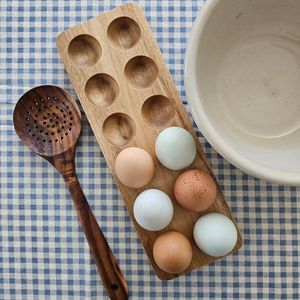 Grand porte-oeufs en bois pour présentoir de comptoir de cuisine parfait pour contenir des dizaines d'œufs frais à la maison - Product Image 5
