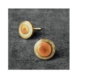 Perilla de madera de resina envolvente de latón incrustada para gabinetes Perillas de mármol más vendidas con tamaño de forma de color personalizado Hecho EN LA India Artículo - Product Image 6