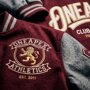 Product Name Custom Burgundy Wool Body Gray Sleeve <b>Letterman</b> <b>Jacket</b> Men's Embroidered Patch College Style Bomber <b>Jacket</b> OEM - Product Image 5
