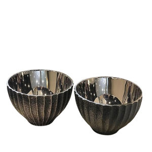 Bols japonais en métal aluminium plaqué argent élégants et durables bol de service en céramique décoratif pour la maison pour les fêtes - Product Image 6