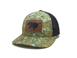 Parche de cuero personalizado Logo Gorra Bordado Logo Camo Camionero Sombreros Cuerda Promocional Camuflaje Diseño Vietnam Fábrica - Product Image 2