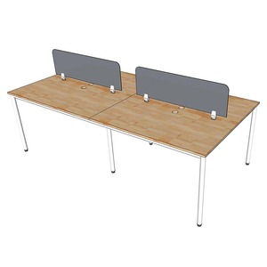 OMA HBOM008 4-Piece Cluster <b>Desk</b> Natural Melamine Wood Modern & Minimalist Design <b>Foldable</b> for Home Office Workspace - Product Image 5