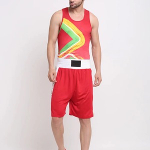 Uniformes de boxe personnalisés de qualité supérieure, logo personnalisé, couleur et taille personnalisées, 100% polyester, impression numérique, uniforme de boxe pour hommes OEM/ODM - Product Image 5