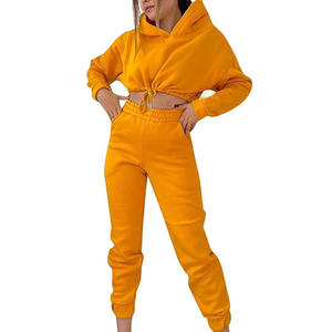 ชุดวอร์มผ้าฝ้ายขนแกะแบบครอปสำหรับวิ่งออกกำลังกาย - Product Image 1