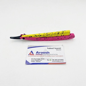 Maquinilla de afeitar recta Manual con logotipo personalizado de alta calidad, herramienta de afeitado Manual de una sola hoja de acero inoxidable para Barbero, axilas, venta al por mayor - Product Image 4