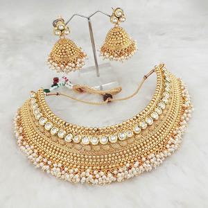 Véritable création AD Kundan cuivre collier ras du cou ensemble FBB0153C ensembles de bijoux fins Premium - Product Image 1