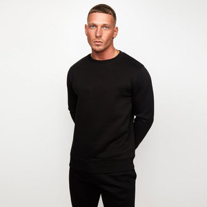 Chándal negro de Invierno en Blanco ajustado con su propio logotipo de diseño 100% algodón Streetwear conjunto de chándal con capucha - Product Image 4