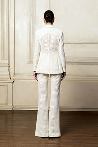 Pantalon Femme Style Unique Pantalon évasé Nadia Blanc & Marron Vêtements Femme Vente Tissu Eco-Friendly Mode Mode Durable - Product Image 4