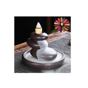 Quemador de incienso de Venta caliente, el mejor diseño de fragancia para habitación interior, soporte de incienso de Metal pintado en oro y Combo blanco - Product Image 1