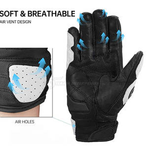 ถุงมือหนังขี่มอเตอร์ไซค์แบบเต็มนิ้วถุงมือแข่งรถมอเตอร์ไซด์ - Product Image 3