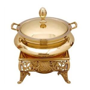 Recipiente para Calentar Comida de Acero Inoxidable con Acabado Dorado y Diseño Cuadrado Martillado, de Calidad Superior, para Hoteles y Restaurantes - Product Image 4