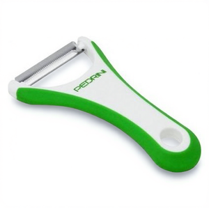 Éplucheur à pommes de terre multifonction Pedrini, lame dentelée, plastique blanc et vert, outil pour fruits et légumes - 04GD166 - Product Image 3