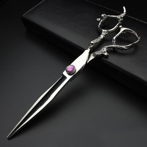 Meilleure qualité ciseaux à poignée Dragon finition ciseaux de barbier ciseaux de coupe de cheveux avec pochette en cuir PU - Product Image 3
