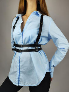 Cuir Poitrine Harnais Ceinture Top Corps Noir Taille Wrap Casual Accessoire Outfit Pour Femme LWH-0052 - Product Image 2