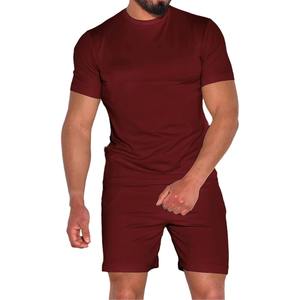 Ensemble de vêtements de détente pour hommes, t-shirt et short en coton pour l'été, coupe confortable, design personnalisé, vente en gros disponible - Product Image 1