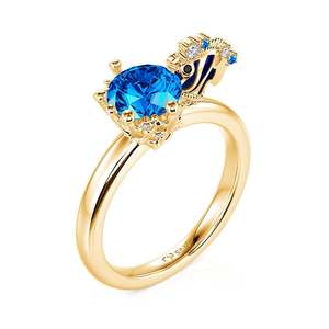 Jeulia Gold Plated Sterling Silver Hug Me Ocean Fish Cluster <b>Ring</b> - Product Image 2