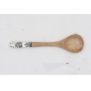 Juego de utensilios para ensalada de madera de acacia de 2 piezas de alta calidad con asas blancas Cucharas de madera para servir cena Ensalada y fiesta - Product Image 5