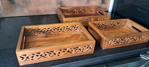 Plateau de service en mosaïque en marbre avec incrustation de nacre Décoration de table à manger Boho moderne Cadeau de maison rustique - Product Image 3