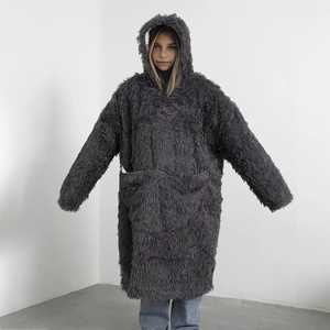 Fábrica personalizada de gran tamaño mujeres cómodo Sherpa polar gran Sudadera con capucha mantas sudadera adulto Manta con capucha - Product Image 6