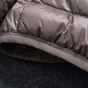 Chaqueta de Invierno Personalizada OEM para Hombre, Chaqueta Acolchada de Lona Bordada, Color Taupe Metálico, Ultraligera, Aislada, Impermeable, con Capucha, para Exteriores - Product Image 6