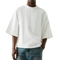 T-shirt Homme Oversize Blanc en Coton Jersey à Manches Courtes Col Rond Couleur Unie Tricoté Coupe Décontractée – Meilleure Vente