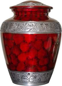 Urne double personnalisée de crémation funéraire humaine compagnon extra large pour deux adultes (rouge) - Product Image 2