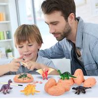 Kit de fouille d'œufs de dinosaures de Pâques, 12 pièces, jouets de dinosaures pour enfants, artisanat scientifique STEM, cadeaux d'anniversaire
