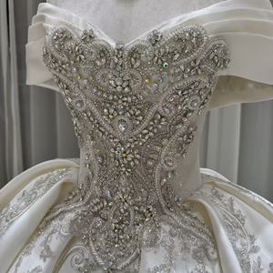 ชุดแต่งงานหรูห<span class=keywords><strong>ร</strong></span>า Jancember OY035 ผ้าซาตินประดับลู<span class=keywords><strong>ก</strong></span>ปัด ชุดเจ้าสาวแบบเปิดไหล่ท<span class=keywords><strong>ร</strong></span>งบอล<span class=keywords><strong>ก</strong></span>าวน์ ชุดแต่งงานแบบราชวงศ์สำหรับพิธีในโบสถ์ - Product Image 4