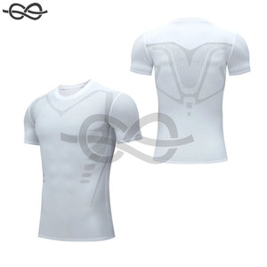 T-shirt de compression pour hommes à manches courtes sous-vêtement athlétique Gear chemise d'entraînement blanche Gym Running Sports - Product Image 2