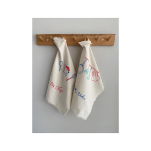 Venta al por mayor 100% algodón Golf bordado paños de cocina 220 GSM sarga tejido ecológico secado rápido Biodegradable cocina suministro a granel - Product Image 2