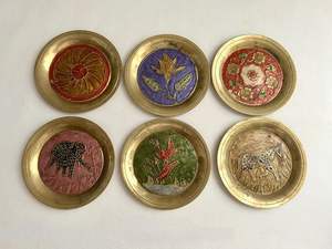 Posavasos redondos de latón de diseño moderno, alfombrilla para taza de café y almohadillas para té, mantel para comedor, bodas, bares, modelo de Navidad - Product Image 3