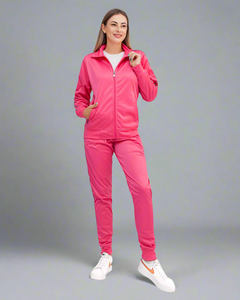 Durable personnalisé dernier pur rose femmes 2 pièces survêtement assorti ensemble pleine longueur 2 pièces femmes ensemble et survêtement ensemble - Product Image 6