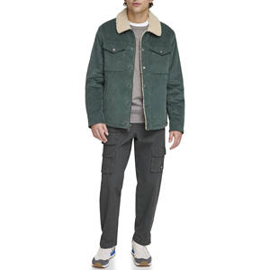 Veste d'hiver en jean matelassé Sherpa pour hommes coupe classique coupe-vent et écologique, respirant, tenue décontractée pour l'extérieur - Product Image 5