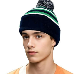 Bonnets d'hiver de qualité supérieure pour hommes et femmes, bonnets en tricot uni pour l'automne, avec poème brodé à la main, élégants - Product Image 5