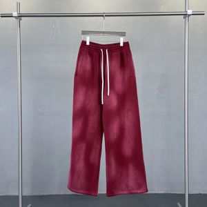 Blanc uni à capuche Baggy pantalon évasé personnalisé lavage à l'acide impression à capuche ensemble lourd français éponge large jambe homme sweats à capuche - Product Image 4