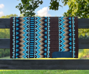 Western Show Horse Saddle Blanket Diseño de Nueva Zelanda Manta de sillín de lana hecha a mano Top Wool Saddle Pad Size - Product Image 1