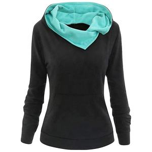 Women's High Quality Cotton Fleece <b>Zipper</b> Over-Sized Hoodie Customizable Long Sleeve Solid Plain Colors Plus Size Winter - Product Image 4