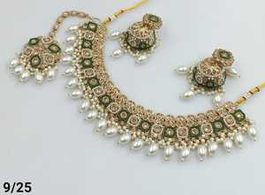 Indian Traditional Gold Plated Jhumka Earring & Magtika <b>Necklace</b> Set for Women <b>Drop</b> & Motipearl Design for Parties Women & Girls - Product Image 4