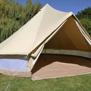 Cotton Canvas Bell <b>Tent</b> 5m / 6m - Poly Cotton Outdoor Hiking and Camping Portable One & Two Door <b>Large</b> Family Glamping <b>Tent</b> - Product Image 5