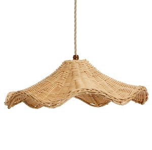 Vietnam Handicraft Modern <b>Wicker</b> Flower Rattan Hanging Lamp Chinese Natural Bamboo Pendant <b>Light</b> Coastal French for Home Decor - Product Image 6