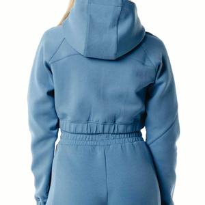 Factory Wholesale Spring Autumn Winter Warm Knitted Tops Ribbed Pullneck Pullover High Neck Turtleneck <b>Zipper</b> up Short for Women - Product Image 4